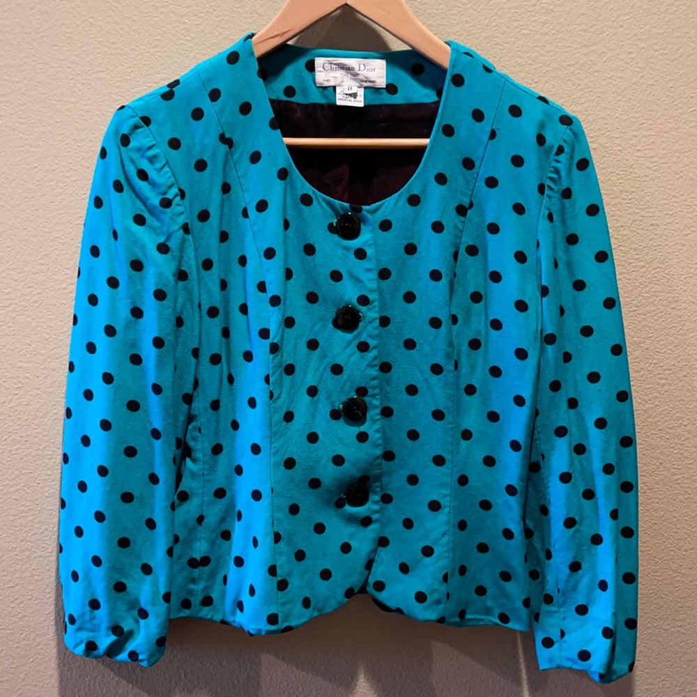 Vintage Christian Dior Polka Dot Blazer